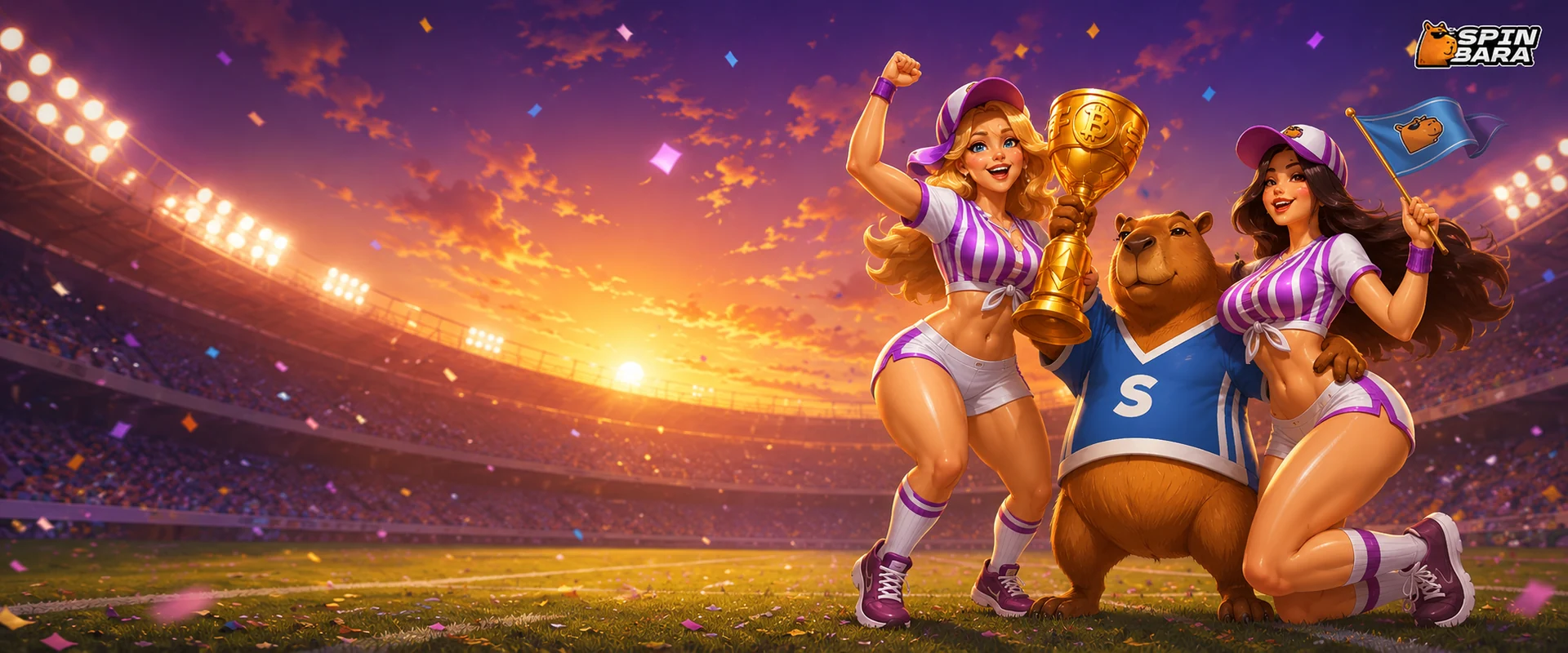 Promozioni e bonus di benvenuto Spinbara con trofeo e mascotte